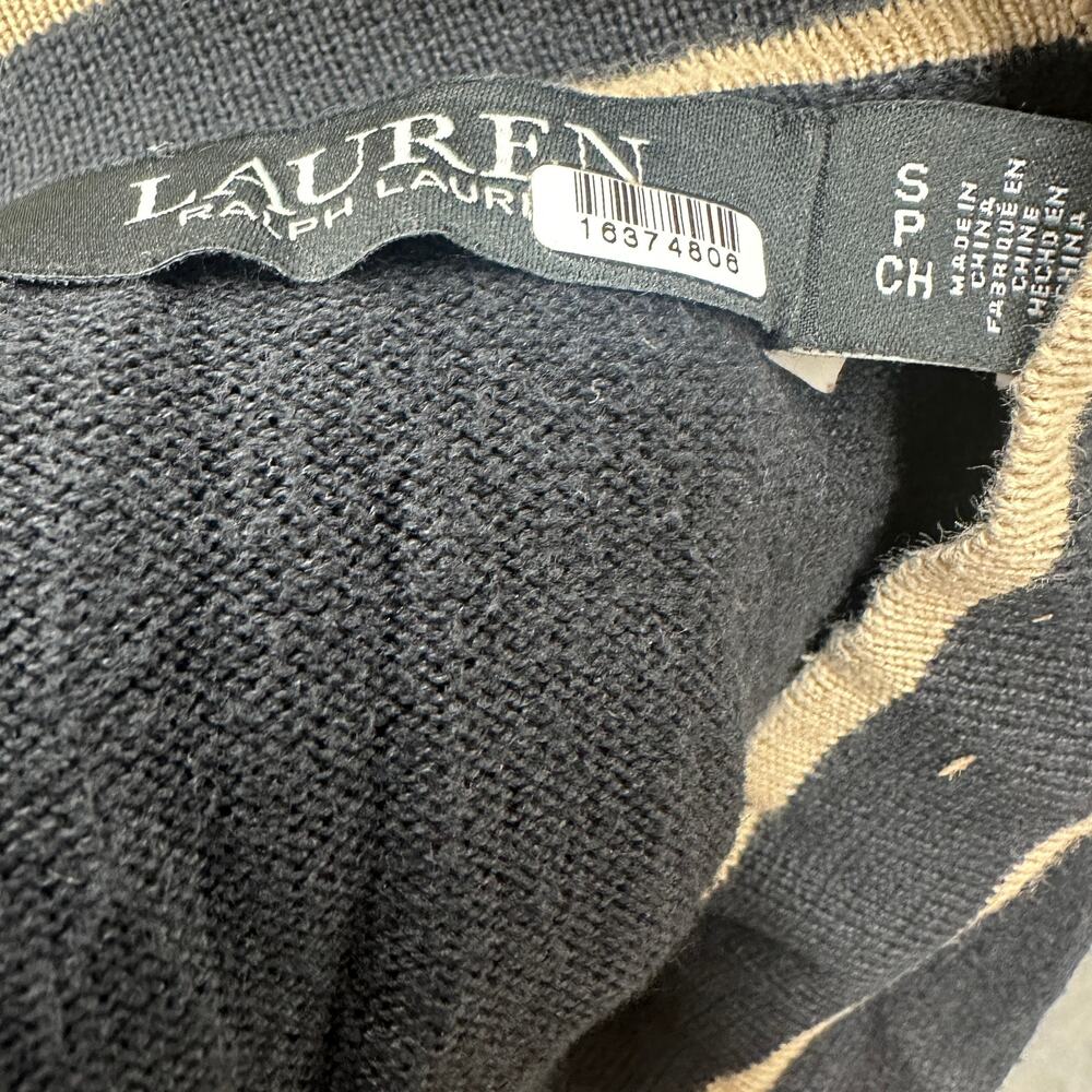 Ralph Lauren Black Long Duster Cardigan Sweater SMALL Prep Cotton Designer $245 - Picture 9 of 9